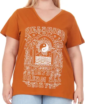 Billabong Plus Size T Shirts for Women - V Neck Oversized Womens Graphic Tees (XL-4X)