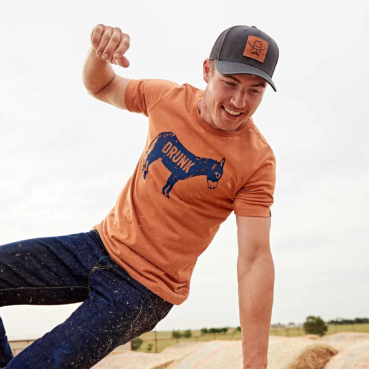 Drunk Ass Graphic Tee - Rust