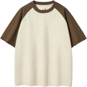 Heavyweight Cotton Tshirt Mens Oversized Vintage Baseball Raglan T Shirts Short Sleeve Classic Athletic Sports Plain Gym Tees