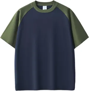 Heavyweight Cotton Tshirt Mens Oversized Vintage Baseball Raglan T Shirts Short Sleeve Classic Athletic Sports Plain Gym Tees