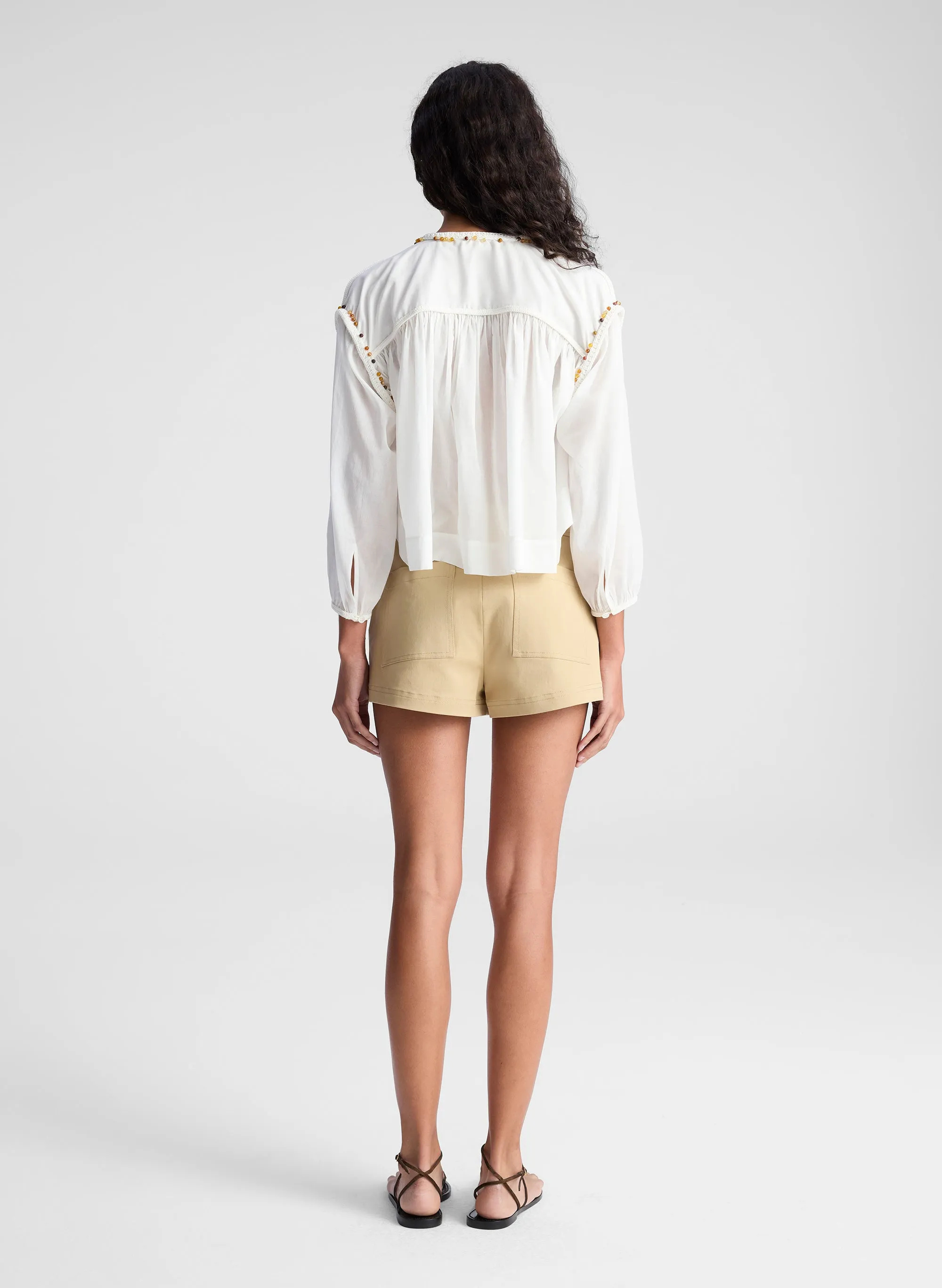 Jodie Embellished Cotton Top