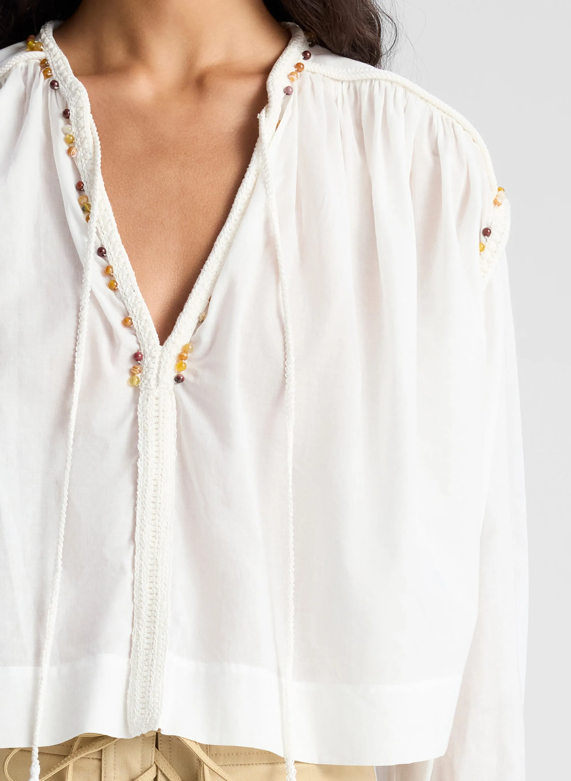 Jodie Embellished Cotton Top