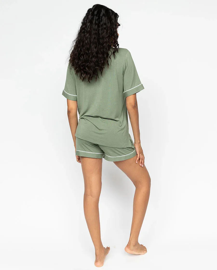 Lea Sage Revere Jersey Shorty Set-SAGE