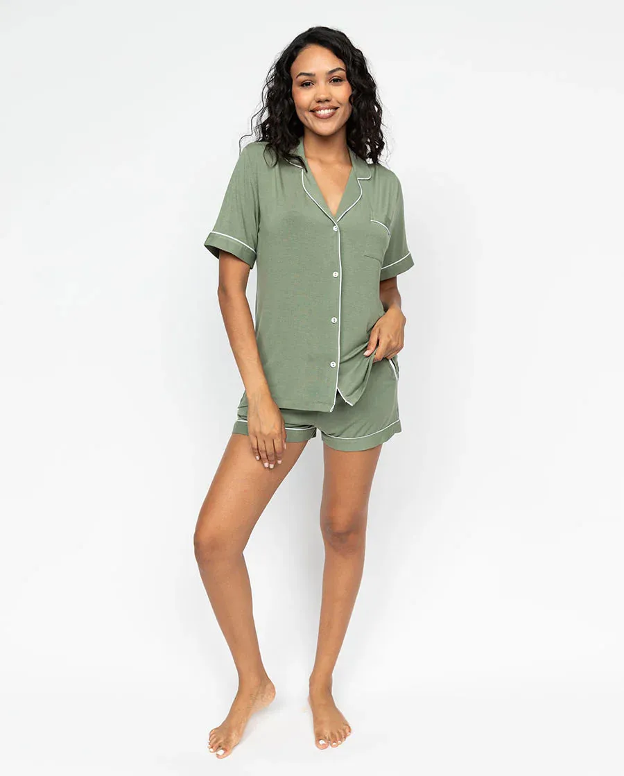Lea Sage Revere Jersey Shorty Set-SAGE