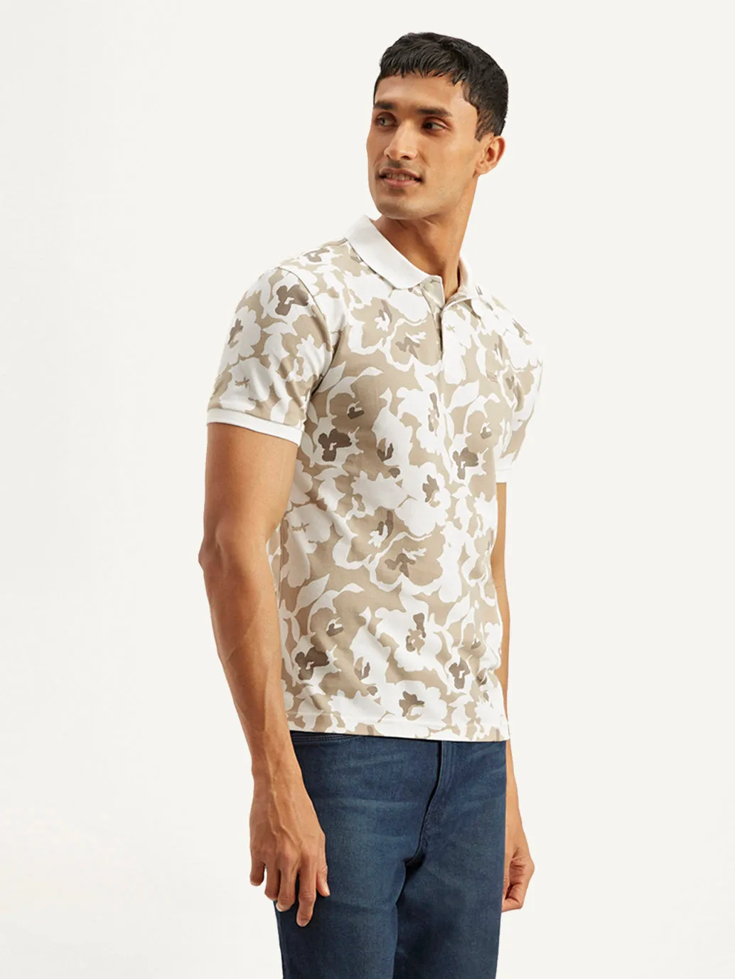 Men's Abstract Slim Fit Polo T-shirt
