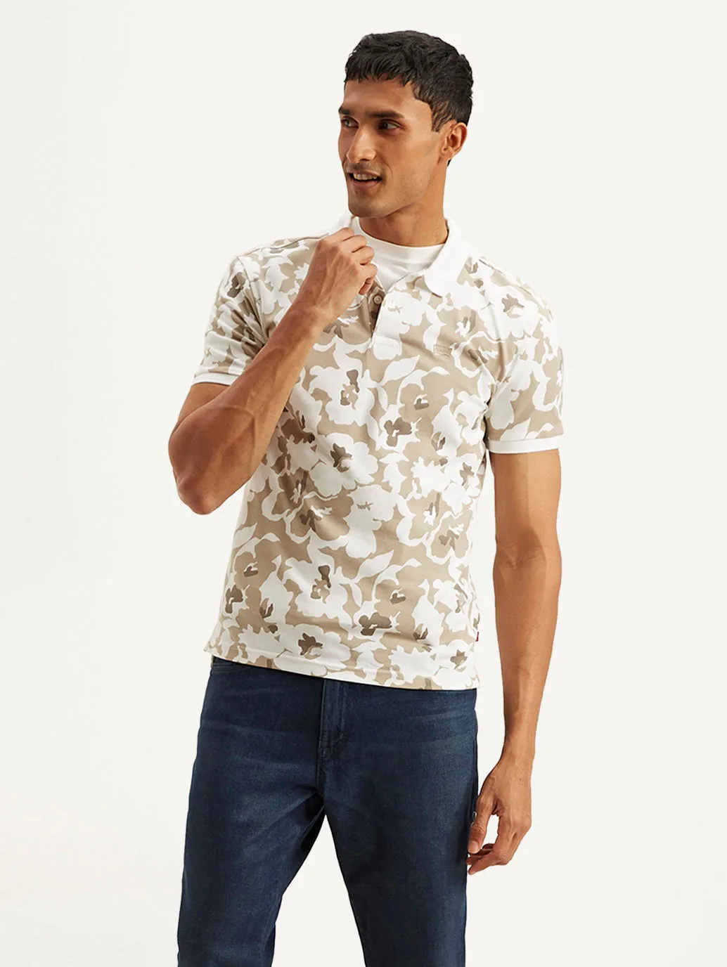 Men's Abstract Slim Fit Polo T-shirt