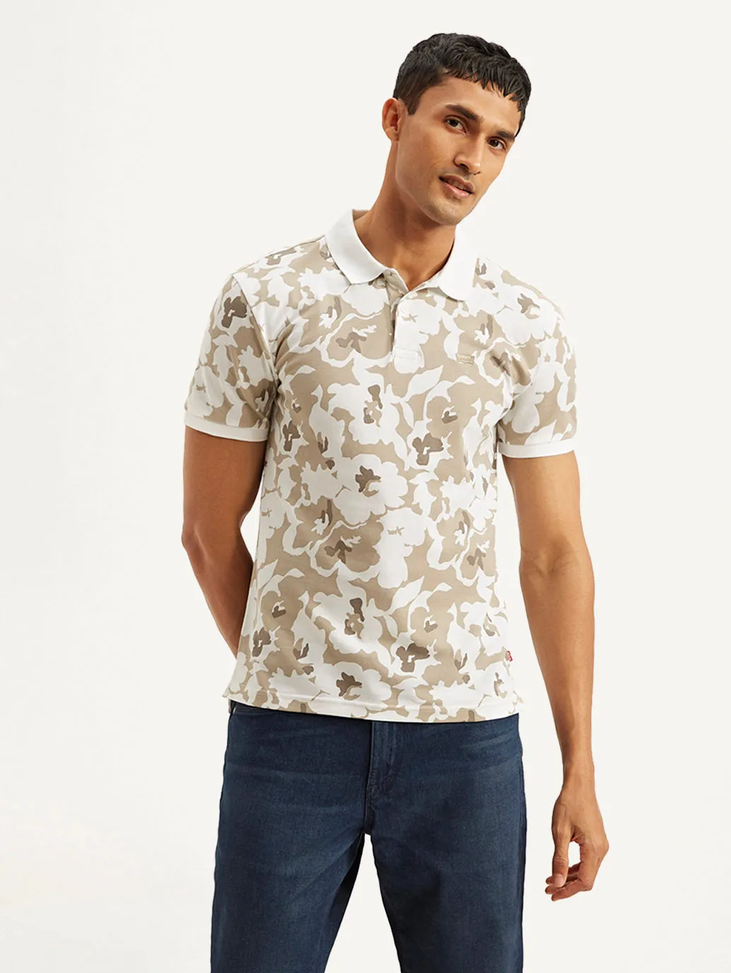 Men's Abstract Slim Fit Polo T-shirt