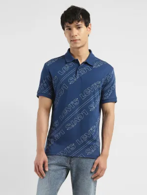 Men's Brand Logo Slim Fit Polo T-shirt