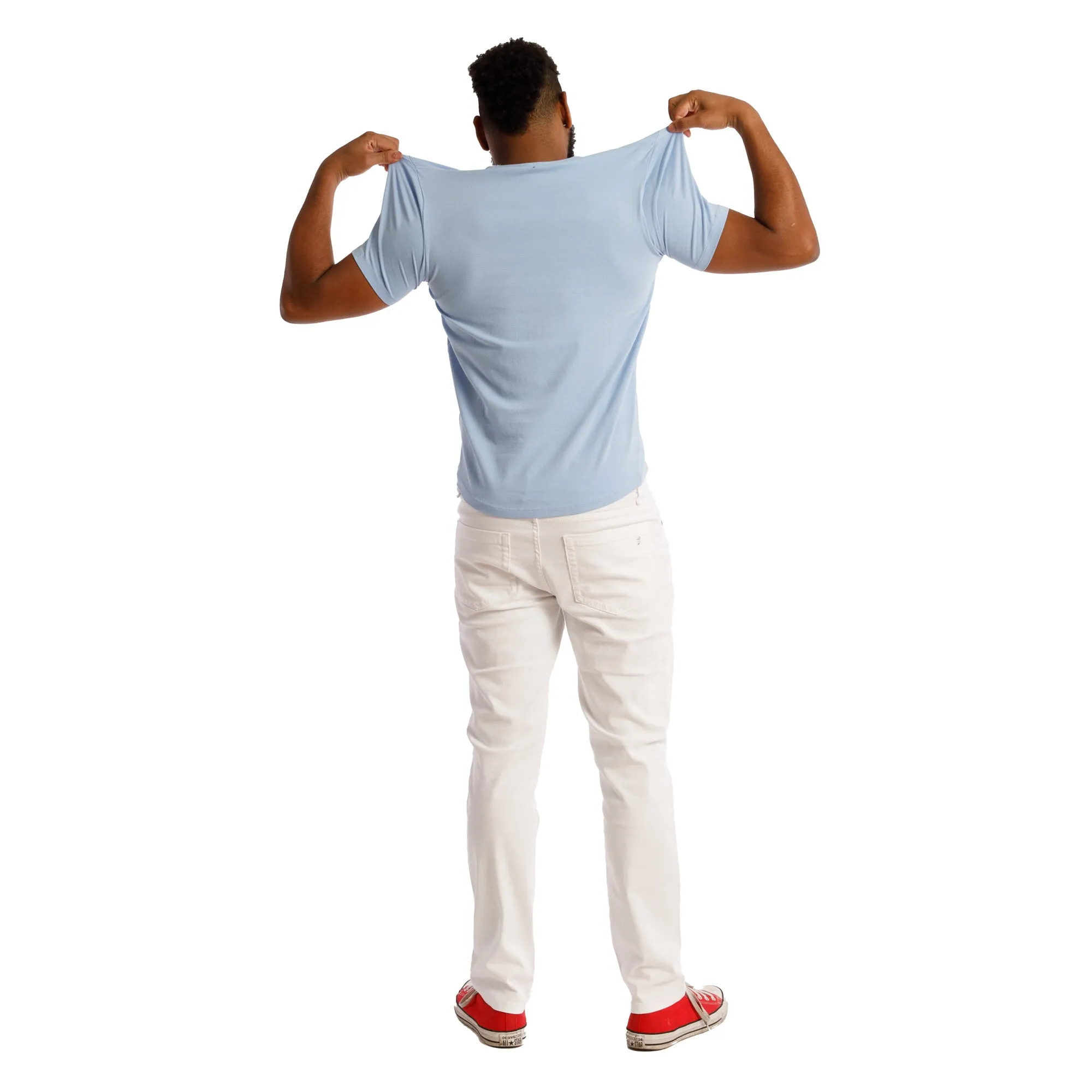 Organic Crew Neck T-Shirt / Light Blue