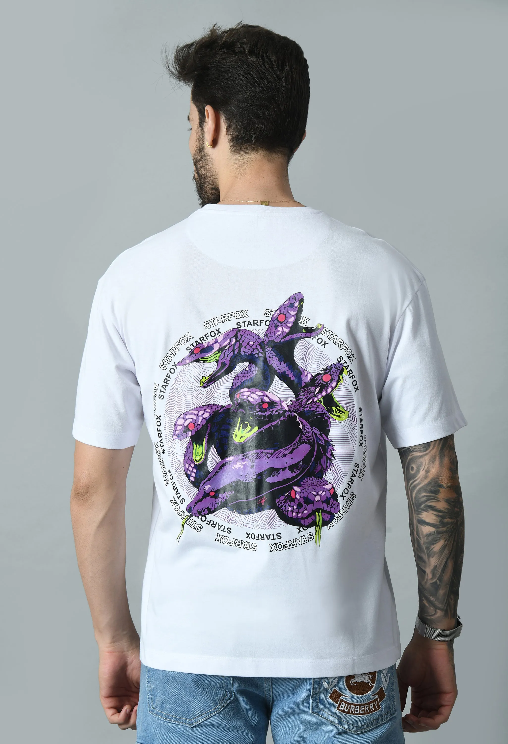 Purple Python Printed Oversized T-shirt