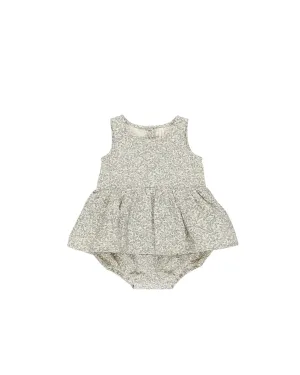 Skirted Tank Romper in Green Garden/Natural