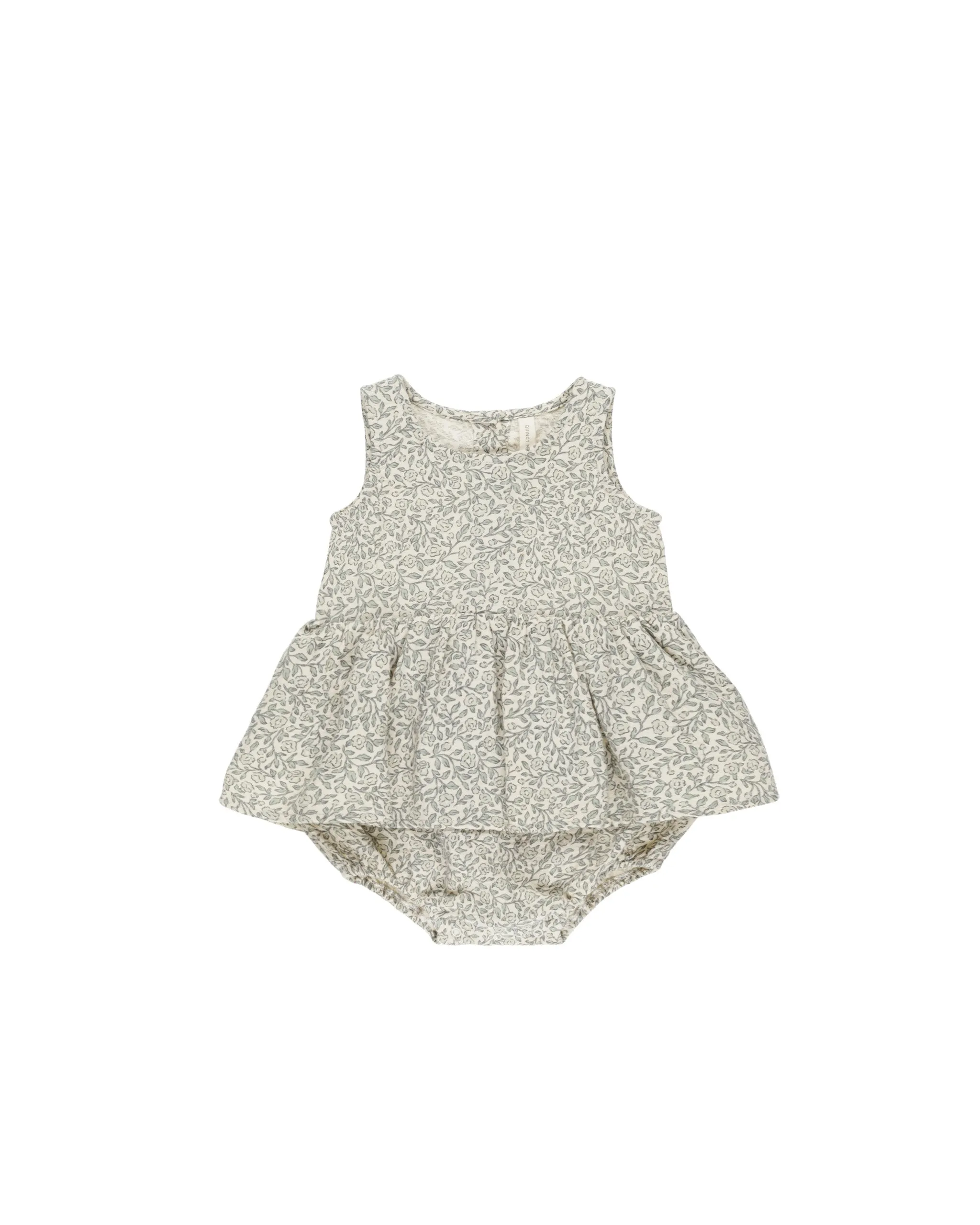 Skirted Tank Romper in Green Garden/Natural