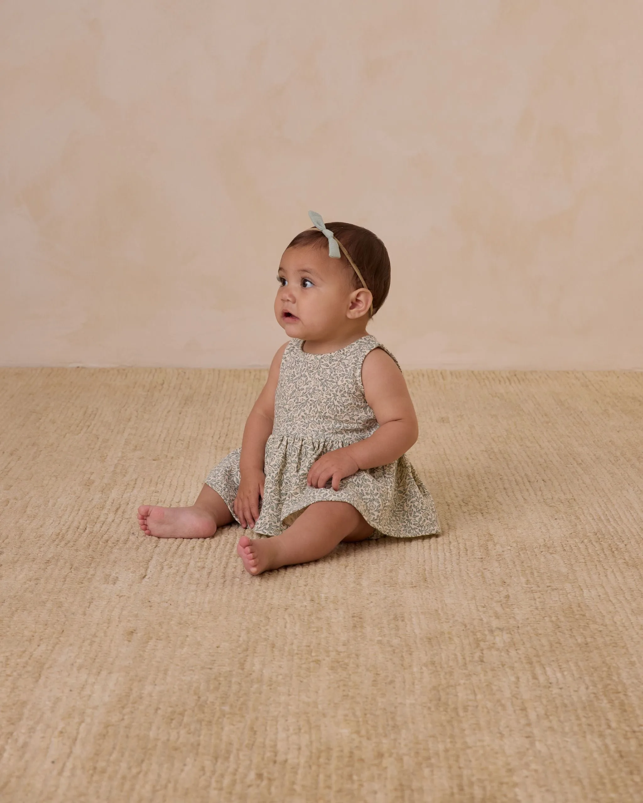 Skirted Tank Romper in Green Garden/Natural