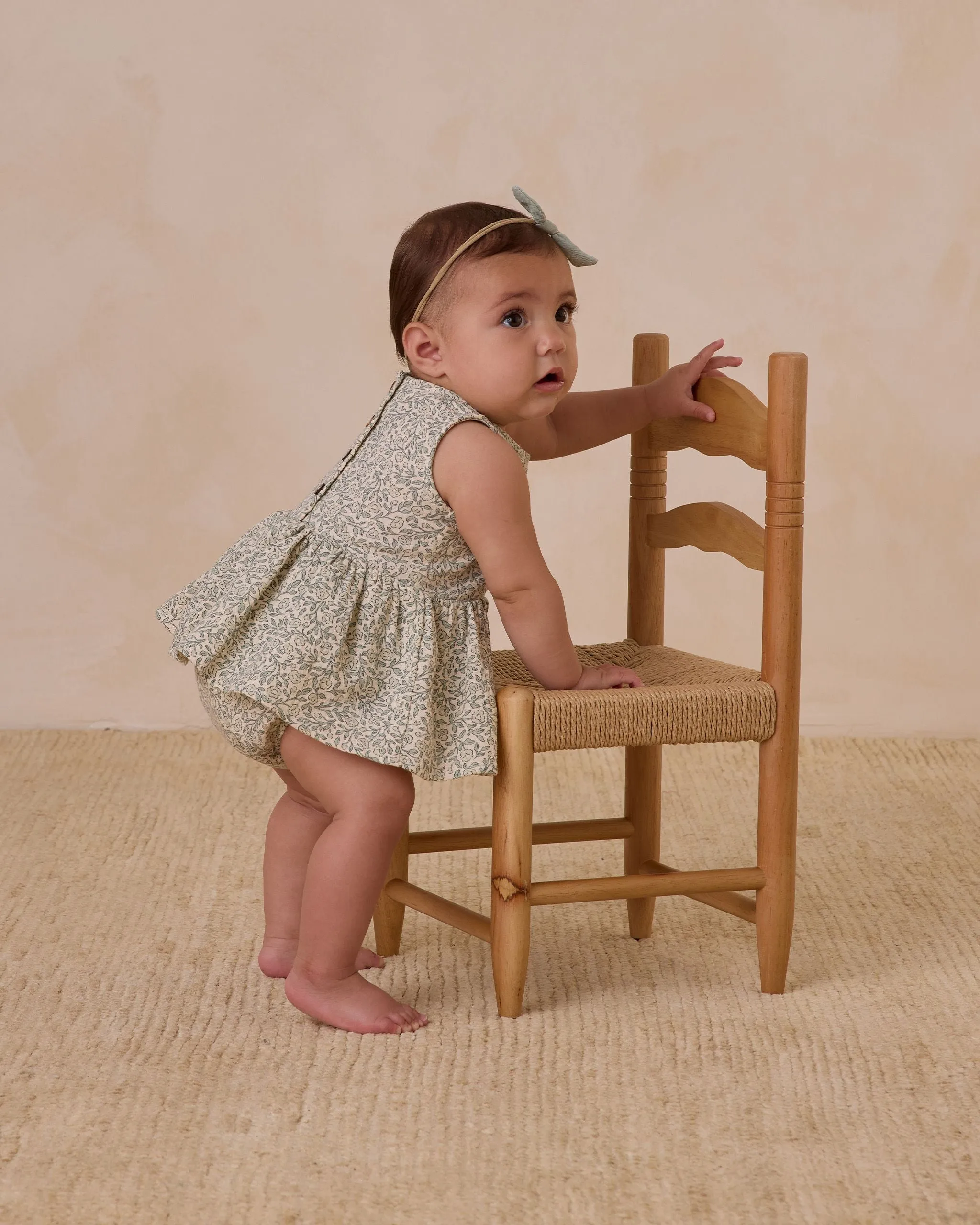 Skirted Tank Romper in Green Garden/Natural