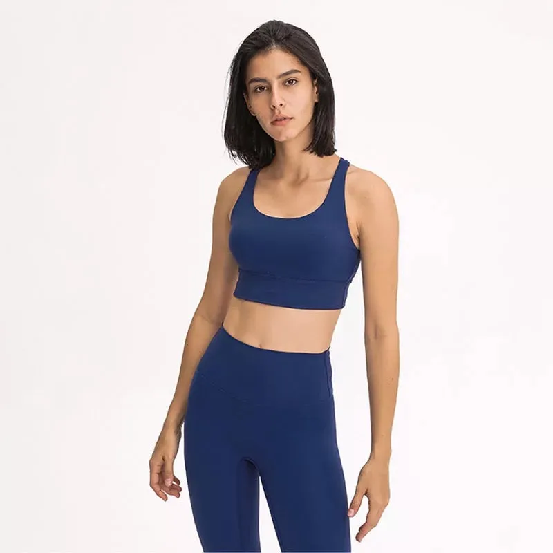 Solid Crossback Sports Bra