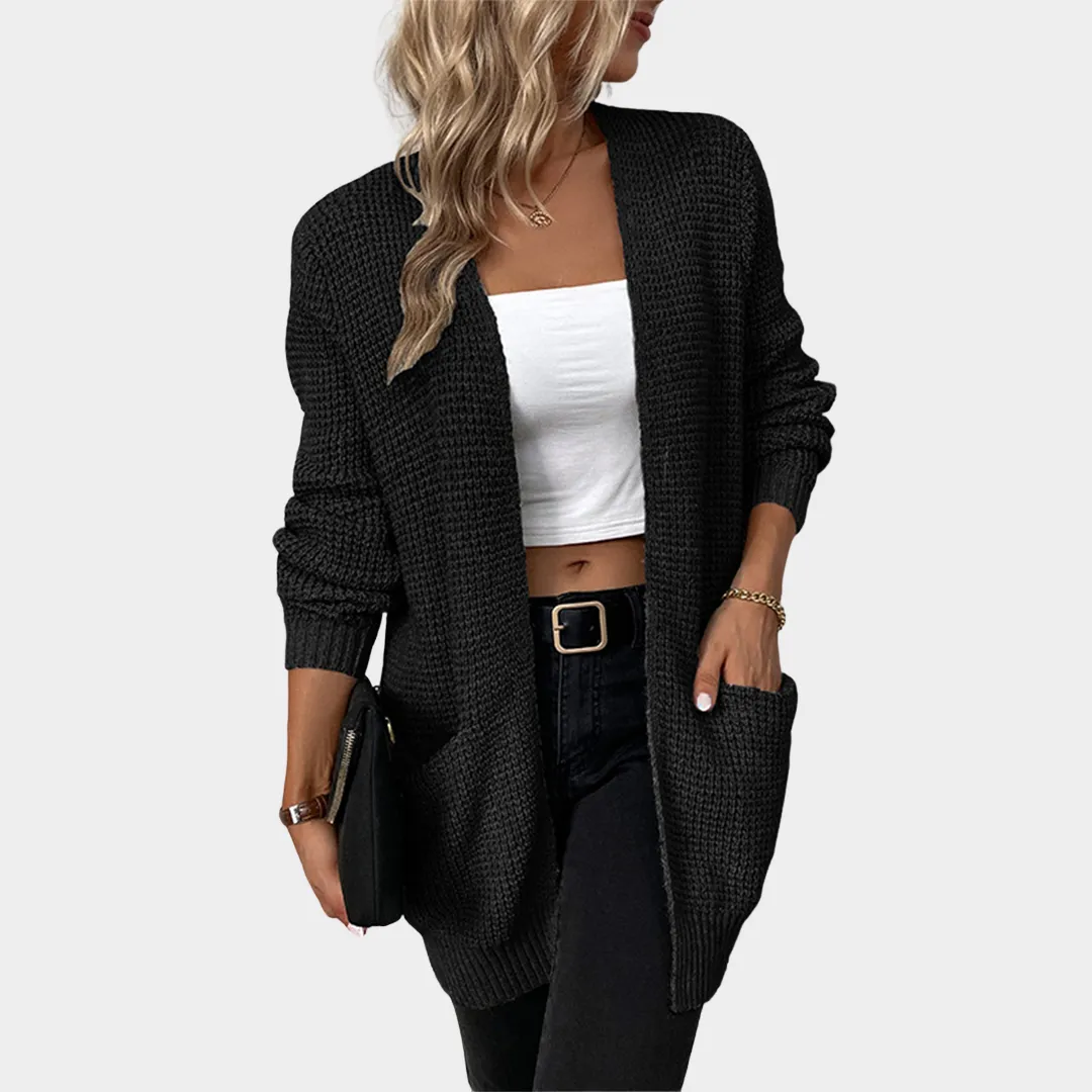 Women's Knit Cardigan - Loose Fit - Soft Fabric - Open Front - Multiple Colours